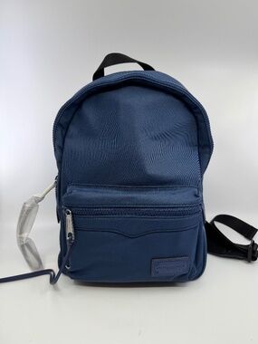 Rebecca Minkoff Large Two Zip Nylon Backpack Dark Blue NWT
